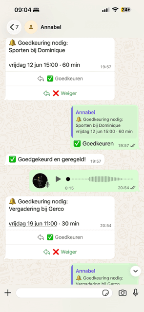 Goedkeuren met één tik in WhatsApp
