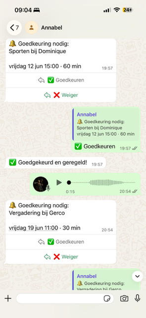 Goedkeuren met één tik in WhatsApp